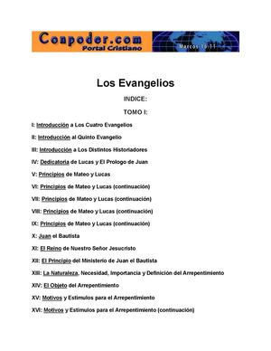 Los Evangelios Tomo I