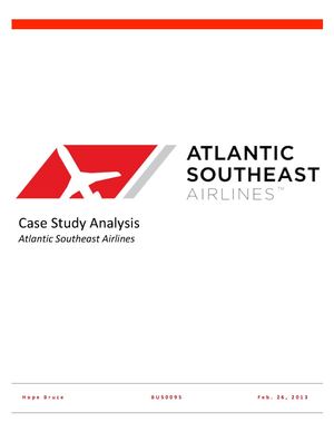 Case Study Analysis: Atlantic Southeast Airlines
