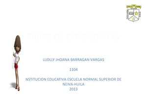 TARDE DE EXPERIENCIAS