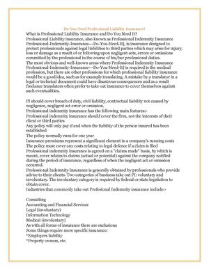 Indemnity Insurance