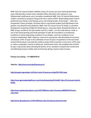 MMR Saha 52 Avenue, 8800293910, MMR Saha Infrastructure Noida