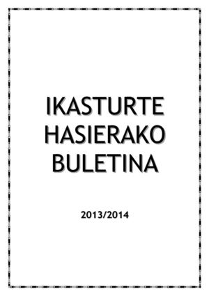 IKASTURTE HASIERAKO BULETINA