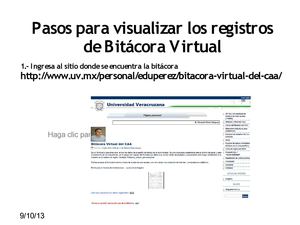 Intrucciones para ver tiempos y registros BV