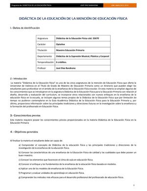 Programación asignatura Didáctica EF 4º