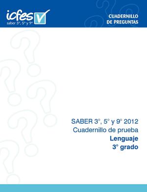 CUADERNILLO PRUEBAS SABER 3° 2012