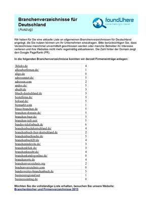 Firmenverzeichnis für Deutschland kostenlos