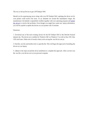 The way to Set up Drivers to get a HP Deskjet 3845