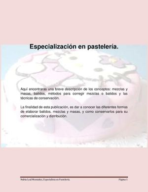 Conceptos de Masas y Batidos en la industria de la pastelería.