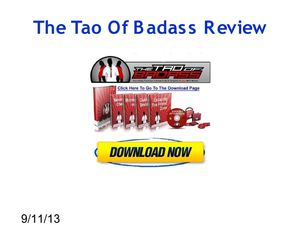 The Tao Of Badass Review - How To Make A Women Want You