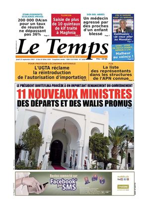 Le Temps d'Algérie Edtion du Jeudi 12 Septembre 2013