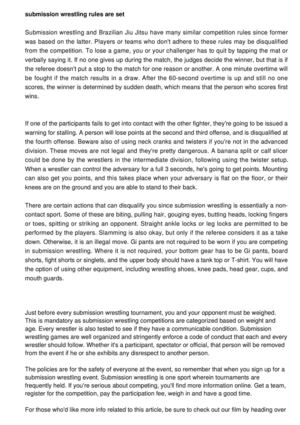 Rules In Submission Wrestling In Order To Guarantee Safety