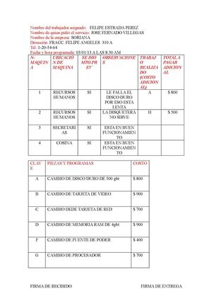  formato de mantenimiento lleno