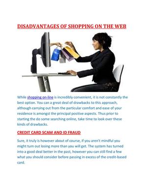 Disadvantages of shopping on the web