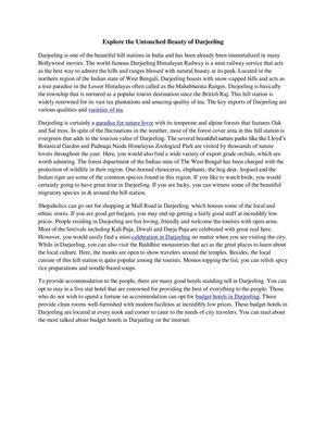 Explore the Untouched Beauty of Darjeeling