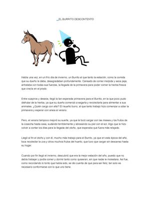 CUENTO EL BURRITO DESCONTENTO