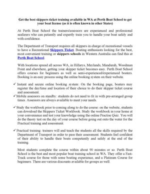 Get the best skippers ticket training available in WA at Perth Boat School to get your boat license (as it is often known in other States)