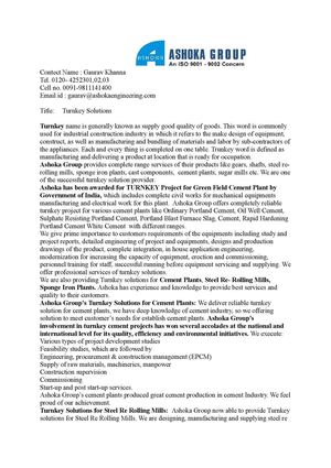 Turnkey Solutions for Cement Plants