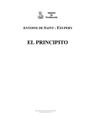 EL PRINCIPITO.  Antoine de Saint-Exupery