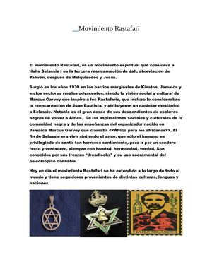 Movimiento Rastafari. 