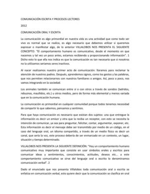 COMUNICACIÓN ORAL, ESCRITA Y PROCESOS 