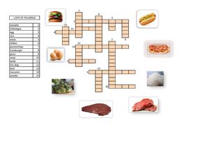 crucigrama de los alimentos en ingles