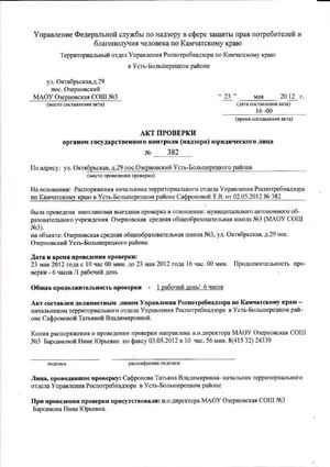 Акт проверки от 23.05.12