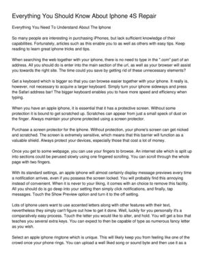 Everything You Should Know About Iphone 4S Repair