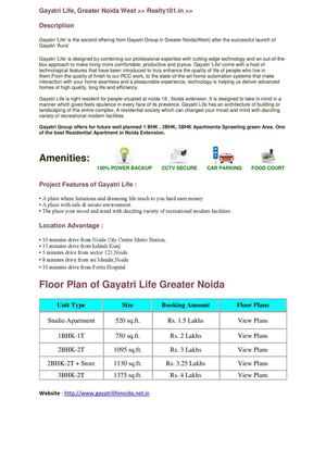Gayatri Life Noida, Call at - 8527833708, Gayatri Life Greater Noida