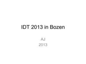 IDT 2013 in Bozen
