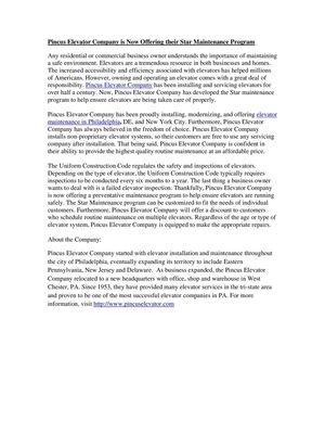 Elevator Maintenance in Philadelphia