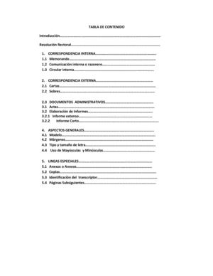 tabla de contenido