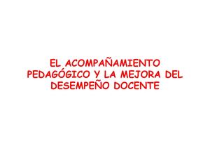 ACOMPAÑAMIENTO PEDAGOGICO