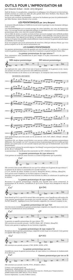 N 68 LES PENTATONIQUES par Jerry Bergonzi 