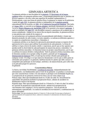 LA GIMNASIA ARTISTICA 