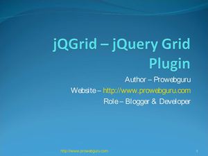 Javascript Jquery Grid Plugin JQGrid
