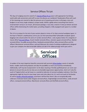 Service Offices To Let