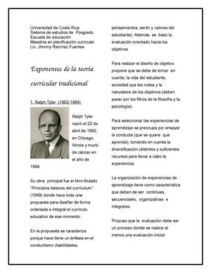 Dos autores tradicionales del currículo 