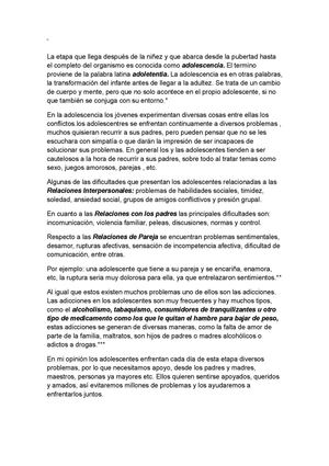 biologia sec 5 "los conflictos en la adolescencia"
