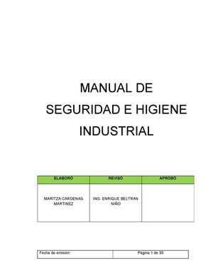 HIGIENE DE SEGURIDAD INDUSTRIAL Y SEGURIDAD INDUSTRIAL 