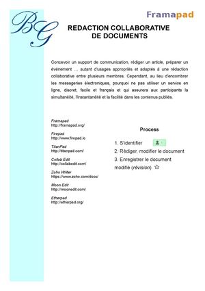 Framapad : outil de rédaction collaborative de documents