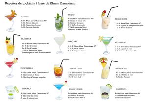 Cocktail à base de rhum Damoiseau