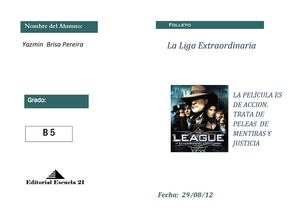Cartelera sobre La liga Extraordinaria