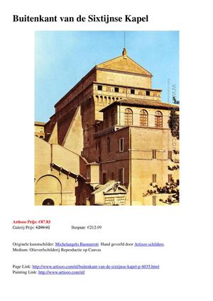 Buitenkant van de Sixtijnse Kapel - Artisoo.com