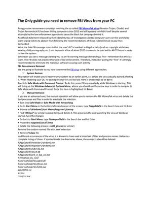 The Only guide you need to remove FBI Virus from your PC