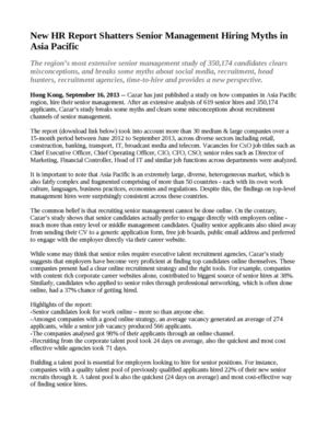 New HR Report Shatters Senior Management Hiring Myths in Asia Pacific