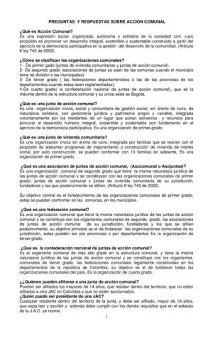 Preguntas y respuestas sobre las Juntas Comunales