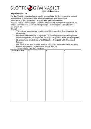 Muntlig argumentation Sv3