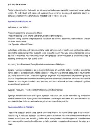 Do you have low vision? Find out concerning the symptoms of low eyesight}