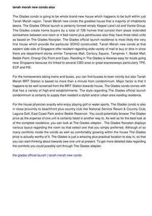 Tanah Merah new condo at the same time titled being The Glades really is a brand-new launching propose within Capital Of Singapore which happens to be present within the eastern.