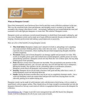 What are Dumpster Corrals?